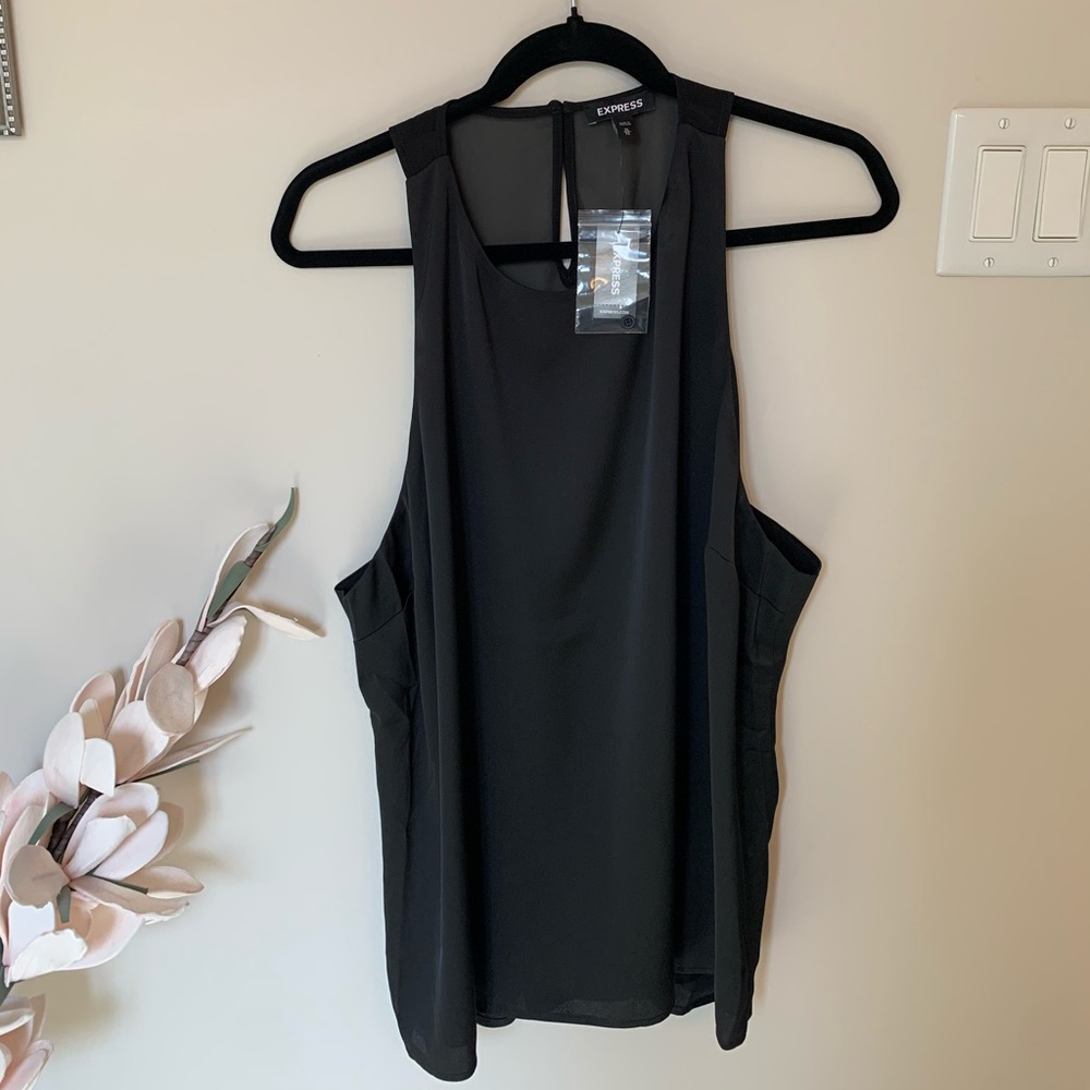 NWT express high neck tank with sheer back